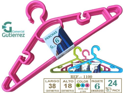 SET 6 PERCHAS PLASTICO