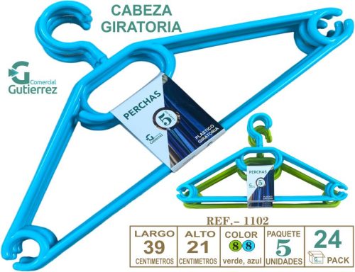 SET 5 PERCHAS PLASTICO GIRATO
