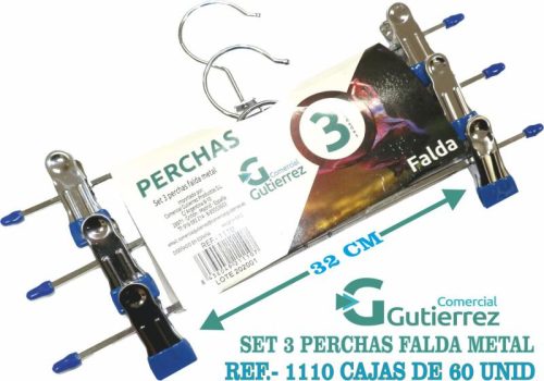 SET 3 PERCHAS FALDA METAL