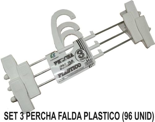 SET 3 PERCHAS FALDA PLASTICO