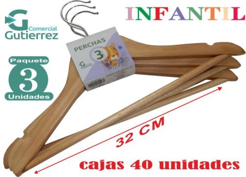 SET 3 PERCHAS MADERA INFANTIL