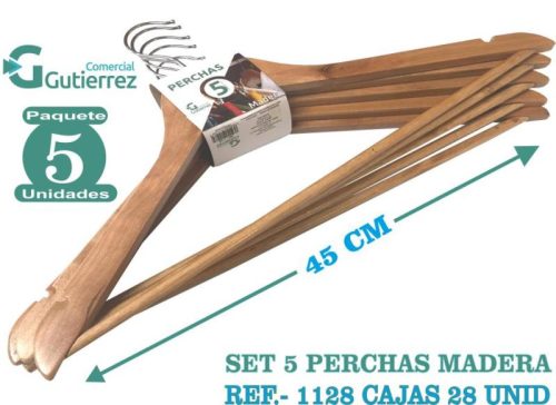 SET 5 PERCHAS DE MADERA