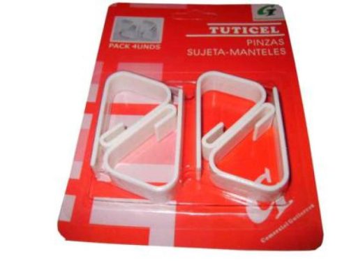 PINZAS SUJETA MANTELES 4 UNIDADES
