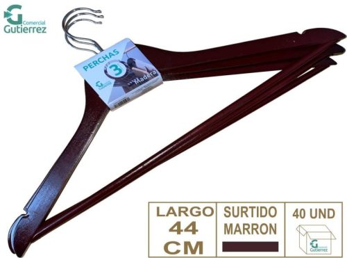 LOTE 3 PERCHAS MADERA OSCUR