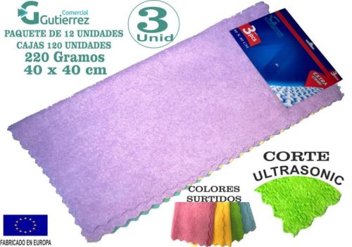 BAYETA 40X40 CM 3 UNID ULTRASONIC