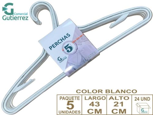 SET 5 PERCHAS BLANCAS PLAS