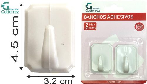 PERCHITA ADH PLASTICO BLANCA  2 UNID