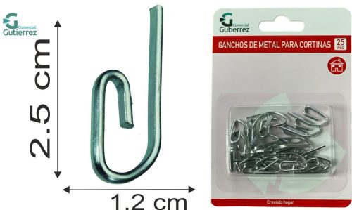 GANCHO CORTINAS METAL 25UNDS