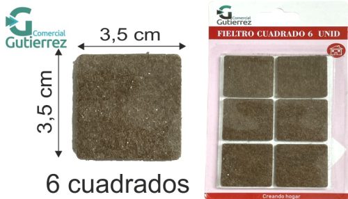 FIELTRO 6 CUADRADOS MARRON