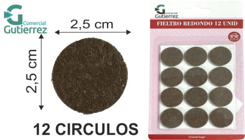 FIELTRO 12 DISCOS MARRON