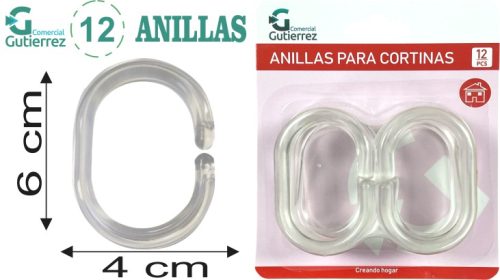 ANILLA CORTINA BAÑO TRANSPARENTE