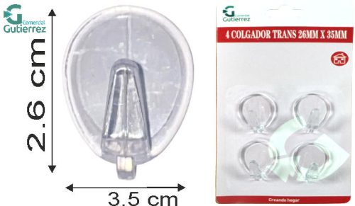 4 COLGADORES TRANS 28X30 MM