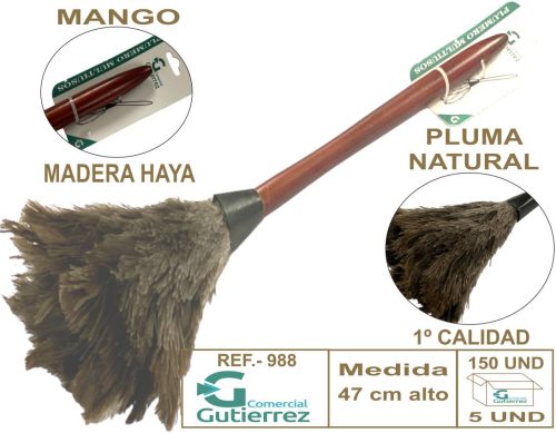 PLUMERO PLUMA PALO MADERA