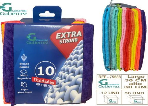 SET 10 BAYETAS COLORES