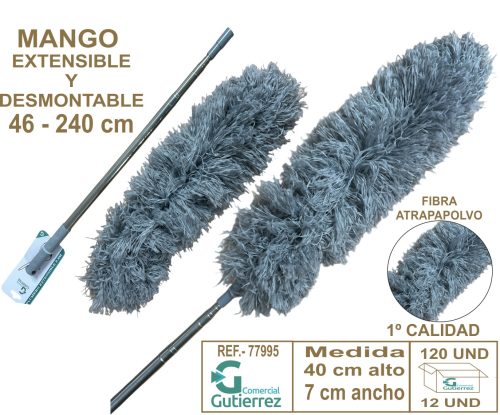 Plumero fibra palo extralargo