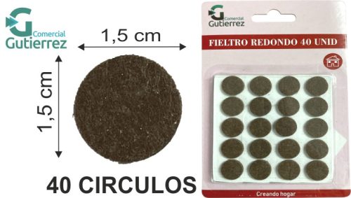 Fieltro adh redondo 17x3 40 disco