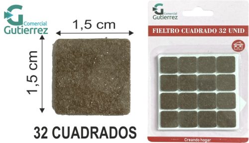 Fieltro adh cuadrado 22x22 marron 32 cuadro