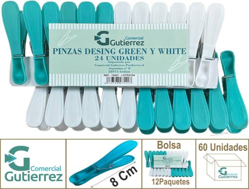 Pinzas desing green y white
