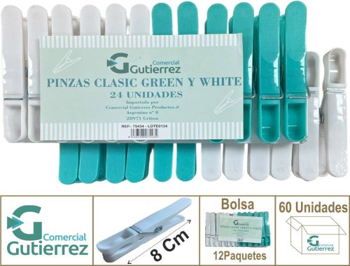 Pinzas clasic green y white
