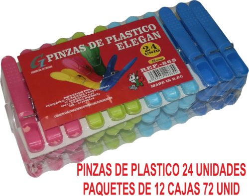 Pinzas de plastico elegan 24 unid