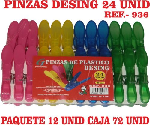 Pinzas de plastico desing 24 unid