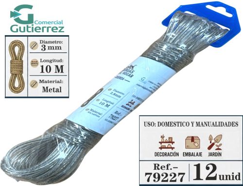 CUERDA METAL PLASTIFICADA 3,8 MM 10 M