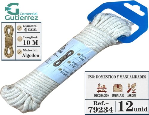 CUERDA ALGODÓN 4MM 10 METROS