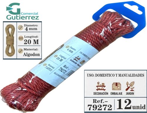 CUERDA PLASTICO 4MM 20 METROS